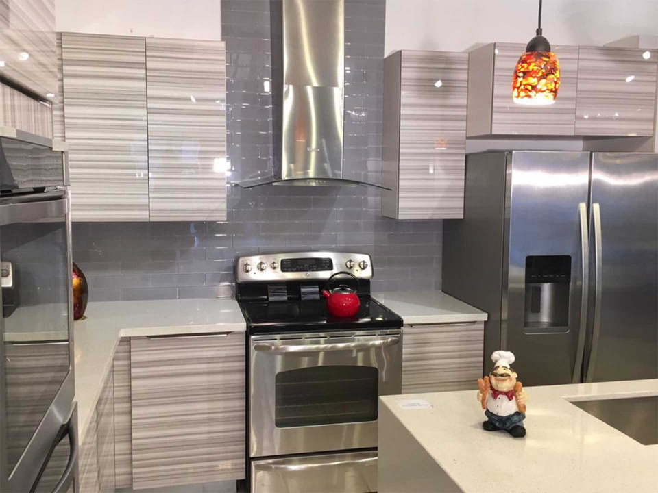 Grey Acrylic Cabinets